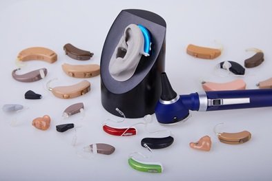 Ear model with hearing aids