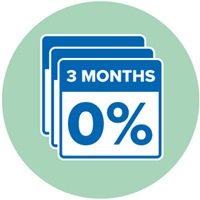 financing icon 3 month 0% financing
