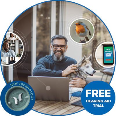 man outdoors hearing the sounds around him - new technology - free hearing aid trial