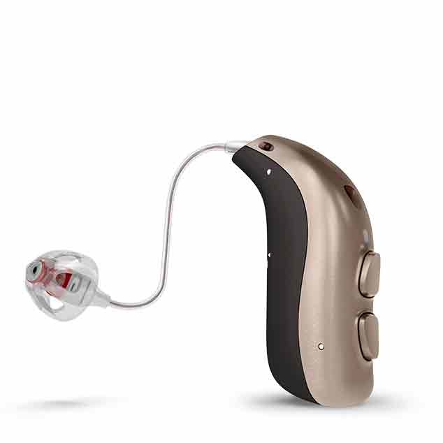 Bernafon miniRITE T R behind-the-ear hearing aids featuring DECS technology for users with mild to profound hearing losses.