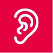Illustrating ear on red background