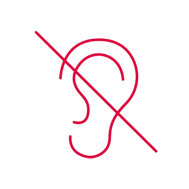 illustration d'une oreille traversée par une ligne.