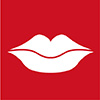 Illustration de lèvres blanches sur fond rouge illustrant la parole.