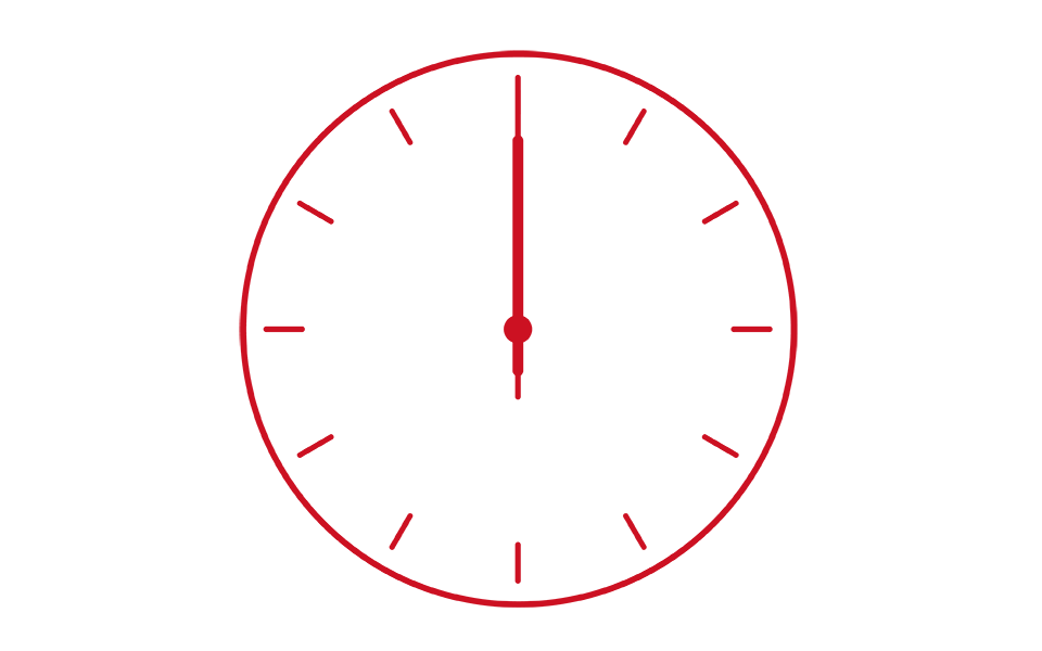 Illustration d'une horloge ronde montrant un gain de temps pour le client grâce au réglage à distance de Bernafon.