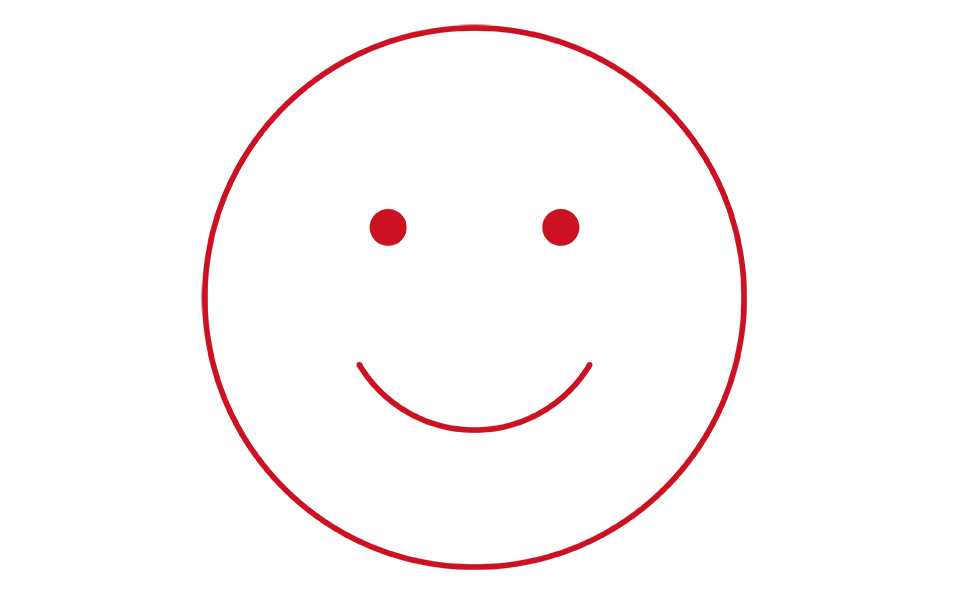 Illustration d'un visage souriant montrant la fourniture d'un service pratique par Bernafon Remote Fitting.