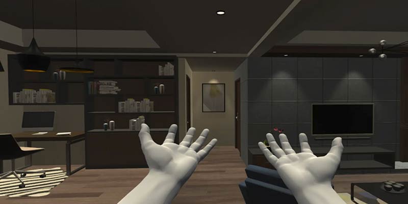 hands in VR setting