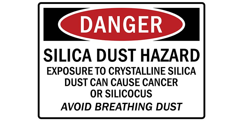 danger sign for silica exposure