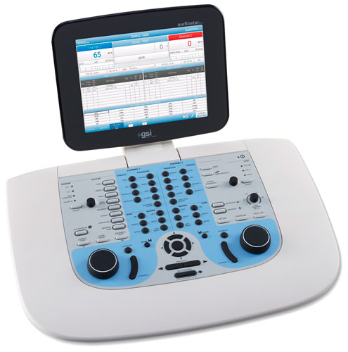 Audiometer with speech testing on the screen
