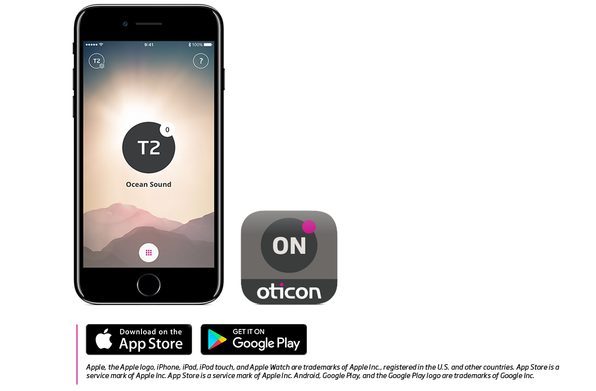 Oticon ON App for Opn on phone showing with Tinnitus SoundSupport ocean sound-1200x788-2