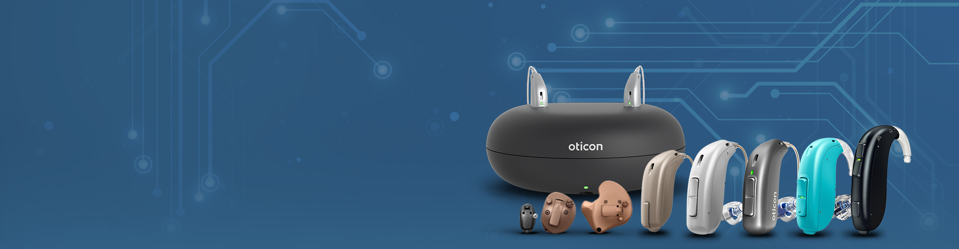 Oticon hearing aid in hand