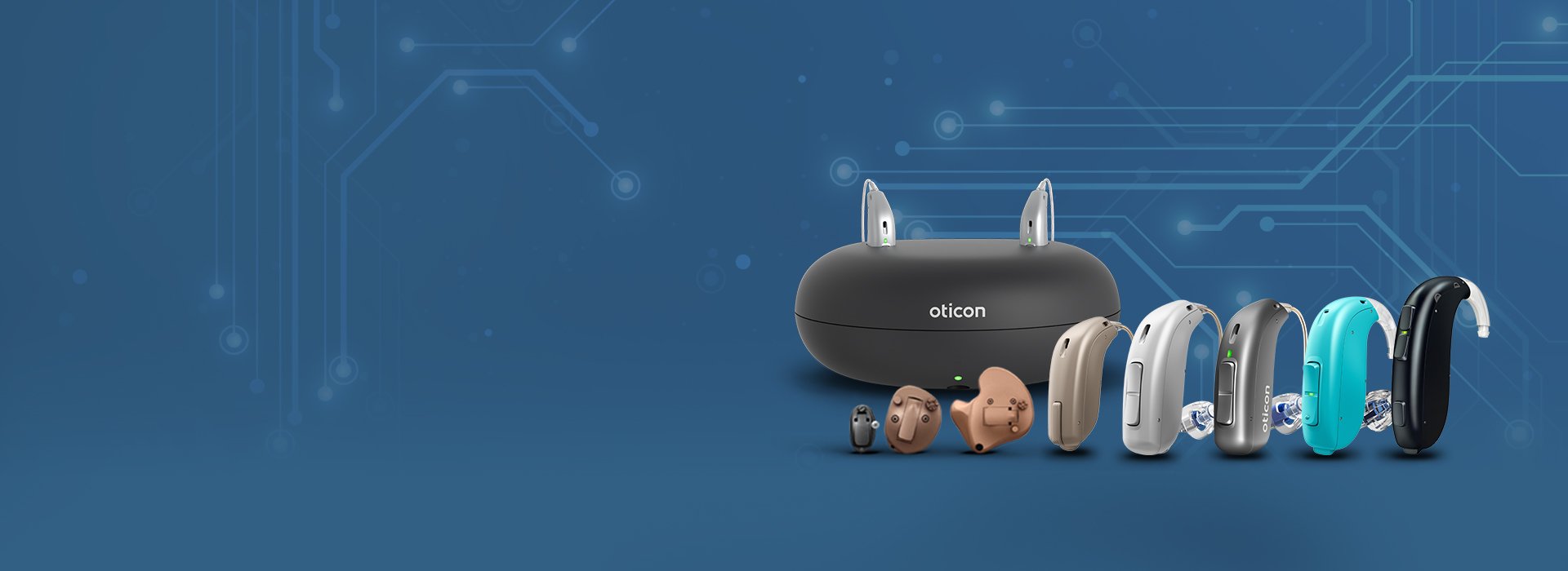 Oticon hearing aid in hand