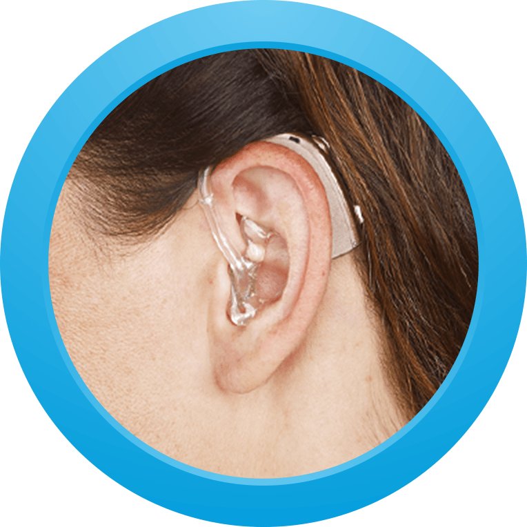BTE hearing aid in action